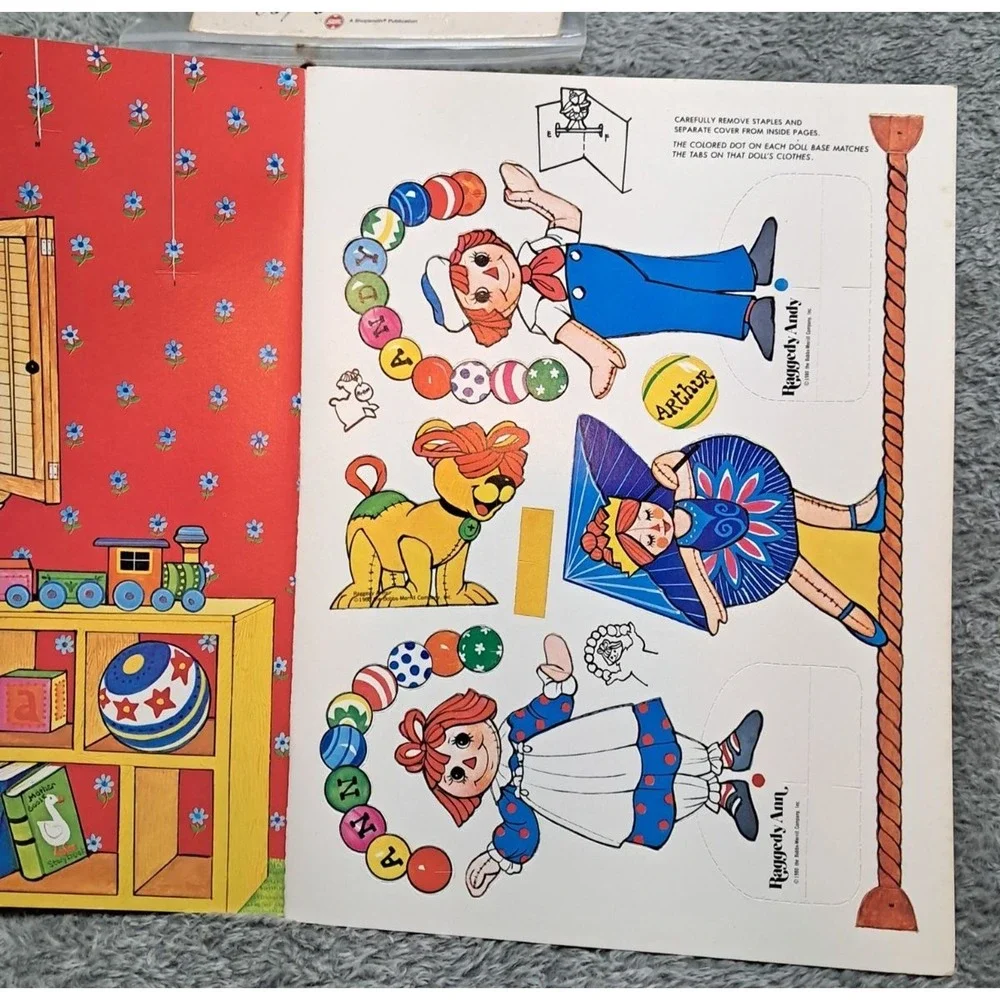 Vintage Whitman Raggedy Ann & Andy Circus Play Day Paper Dolls & Coloring Books - Picture 9 of 13
